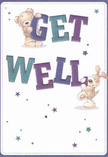 Overflowing with playful comfort and heartfelt optimism, this illustrated get well card brings the loving energy of St Mary Cray's close-knit neighbourhoods to life. Two delightful characters-a cuddly teddy bear and a spirited puppy-spring from the page, each holding the oversized, hand-painted letters spelling out 'Get Well' in rich indigo and teal hues. Their joyful expressions and invitingly textured fur create a sense of down-to-earth warmth, much like the familiar smiles found at local markets or shared between friends on Main Road. Twinkling stars in a spectrum of soft blues and dreamy purples scatter across a gentle cream background, infusing the card with hope and magic. The tender scene calls to mind the healing presence of freshly delivered blooms, with every visual element offering gentle reassurance. Though small in size, this card carries a message as comforting and genuine as any bouquet-a visual balm ideal for anyone in St Mary Cray who could use a reminder that kindness and brighter moments are always close at hand.